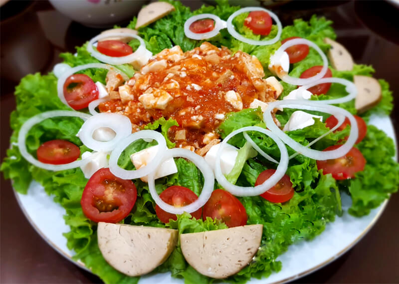 Salad chả chay - Món ngon từ chả chay thanh đạm 