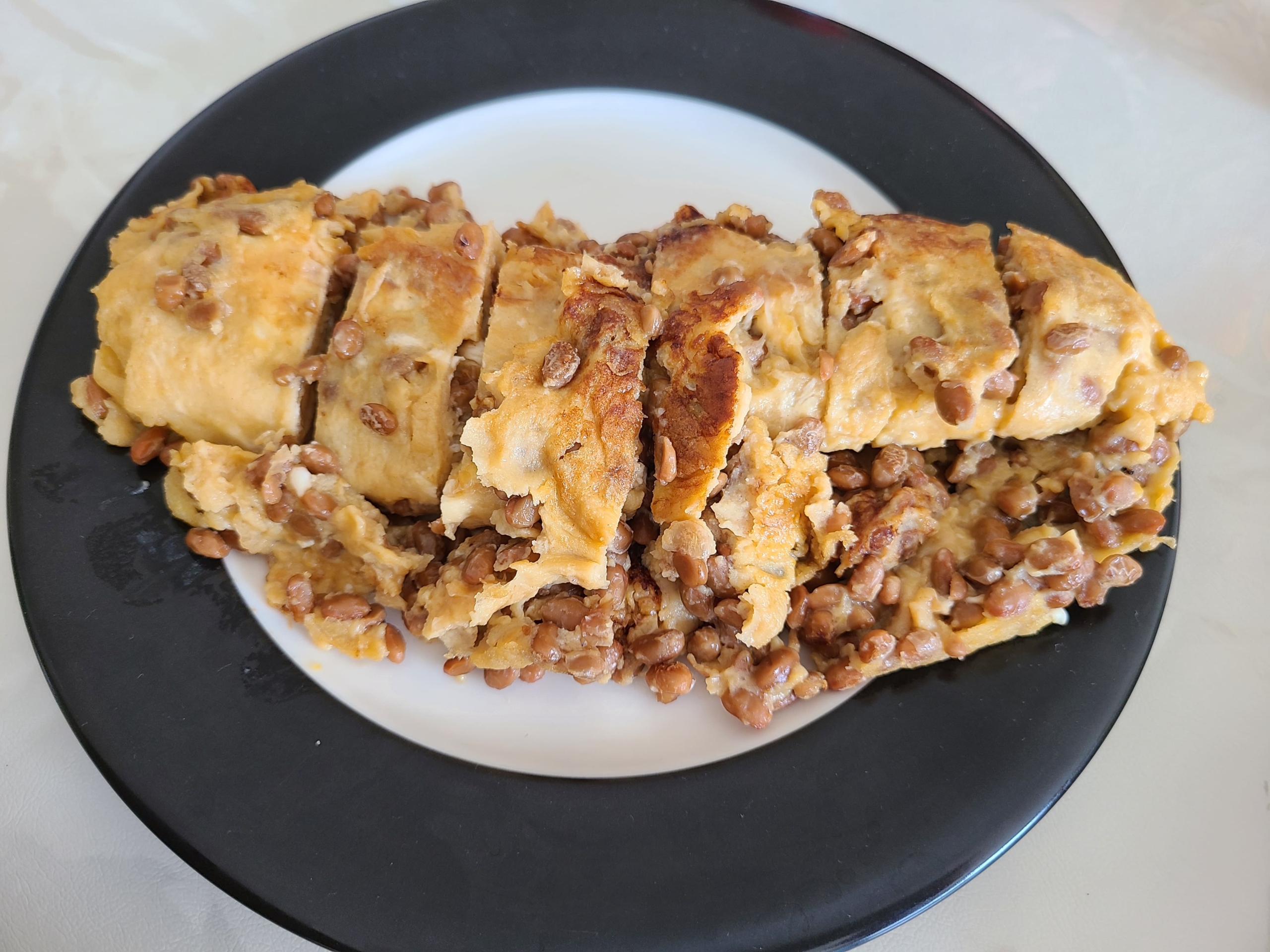 Món natto omelet